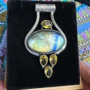 Labradorite and Citrine Pendant